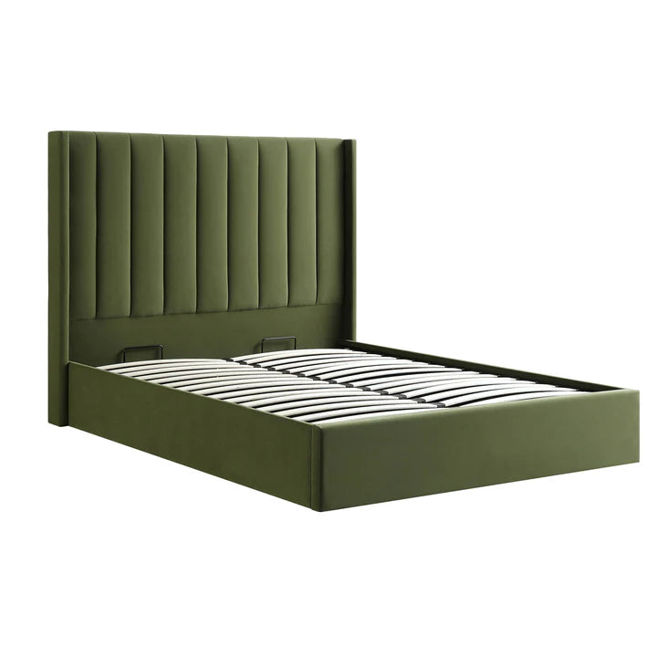 Wingback Silhouette Upholstered Bed