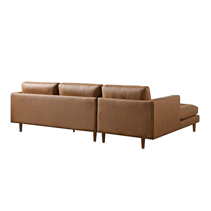 Leather Sectional With Chaise & Ottoman