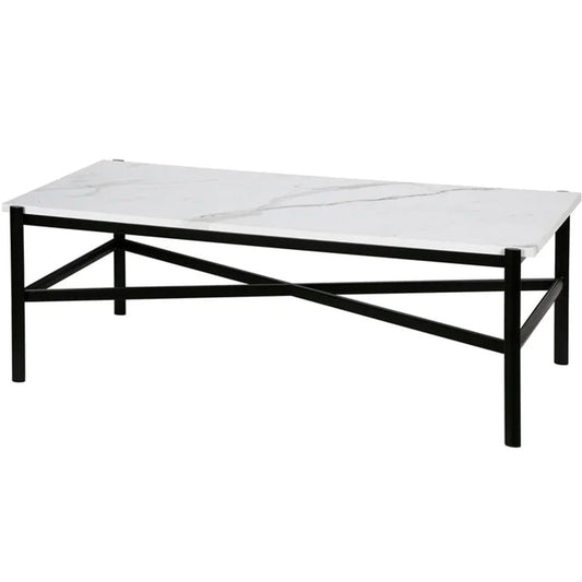 Rectangular Coffee Table with Faux Marble Top