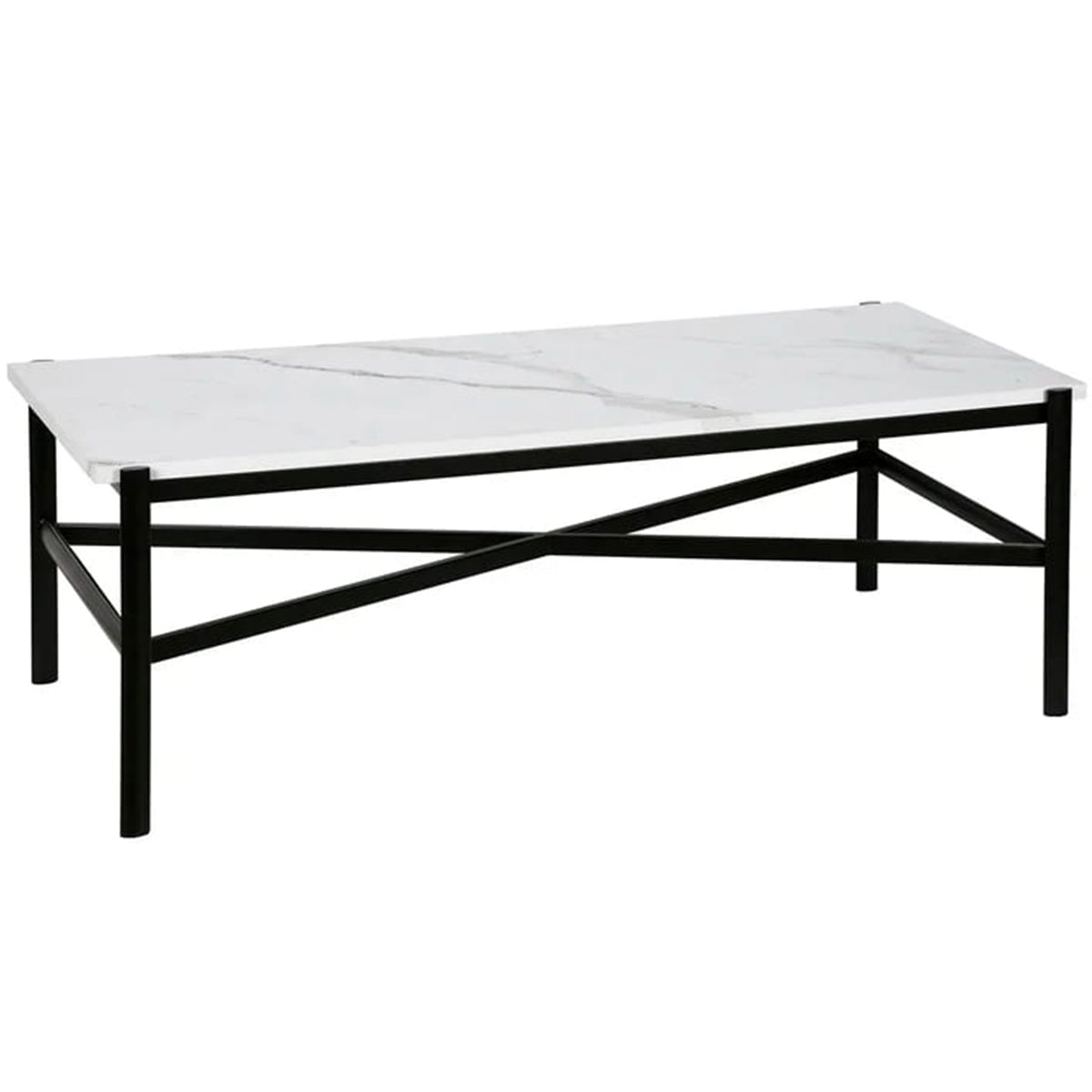 Rectangular Coffee Table with Faux Marble Top
