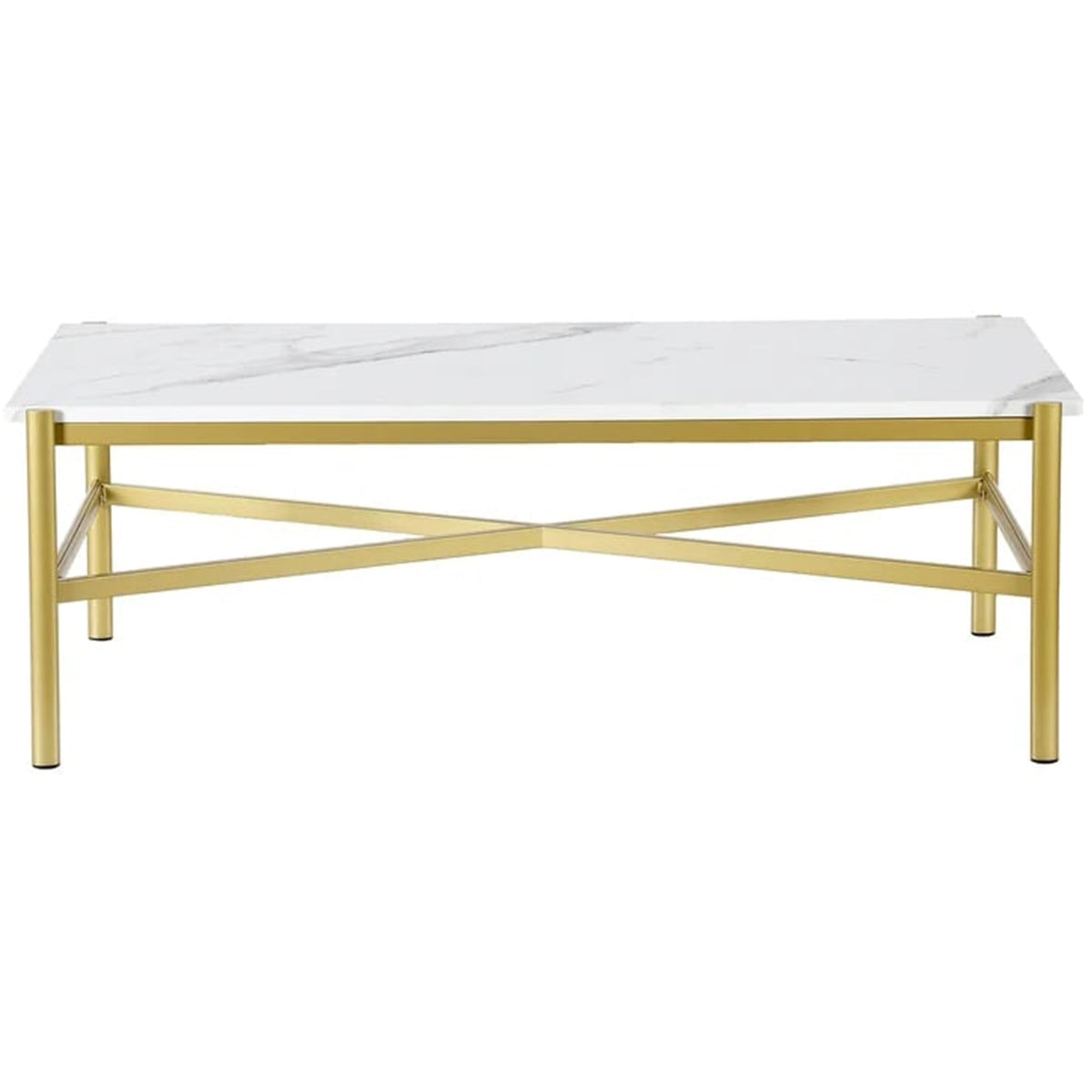 Rectangular Coffee Table with Faux Marble Top