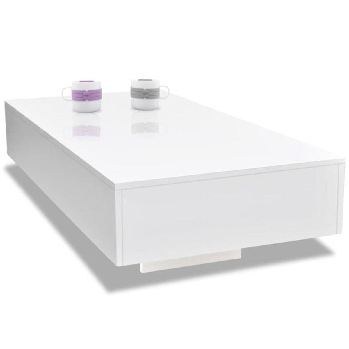 Rectangular White Wood Coffee Table