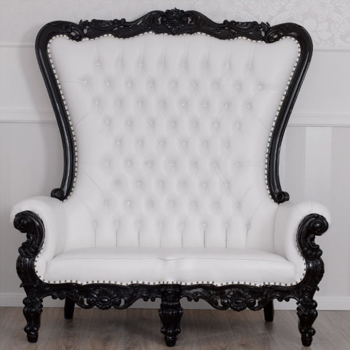 Rococo Carved French Tufted Sofa