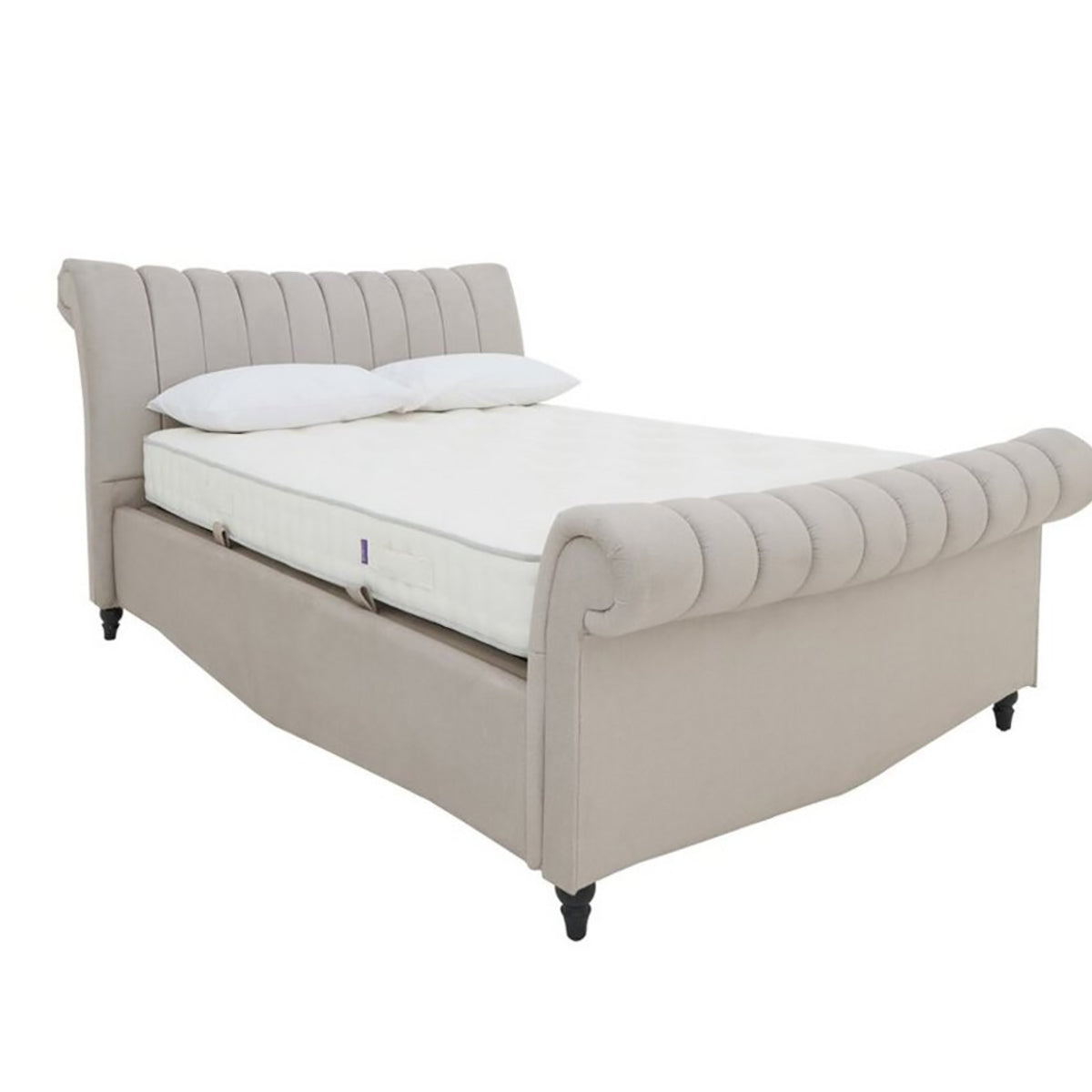 Sleigh Style Bed Frame With Storage