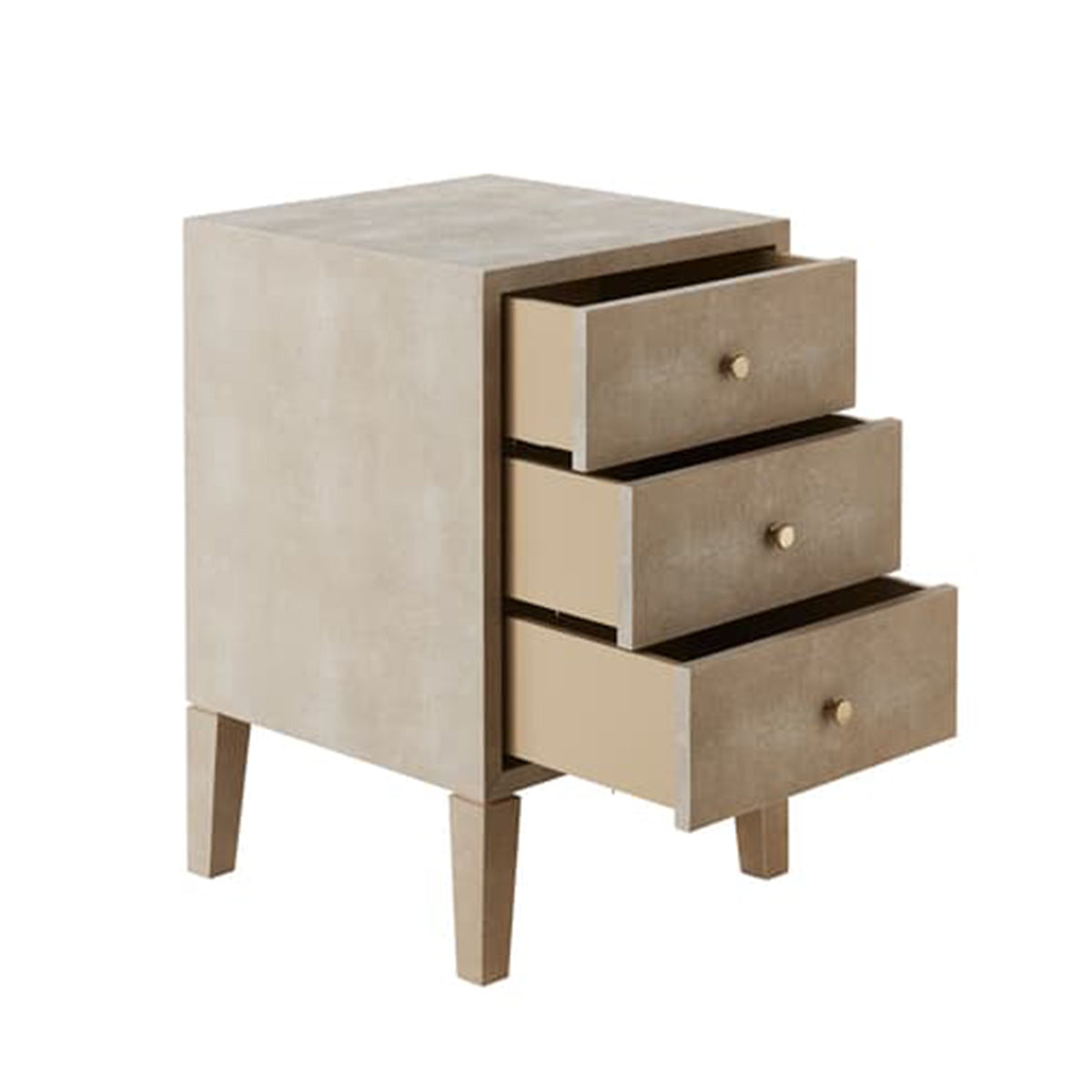 Slim Georgia Bedside Table In Cream