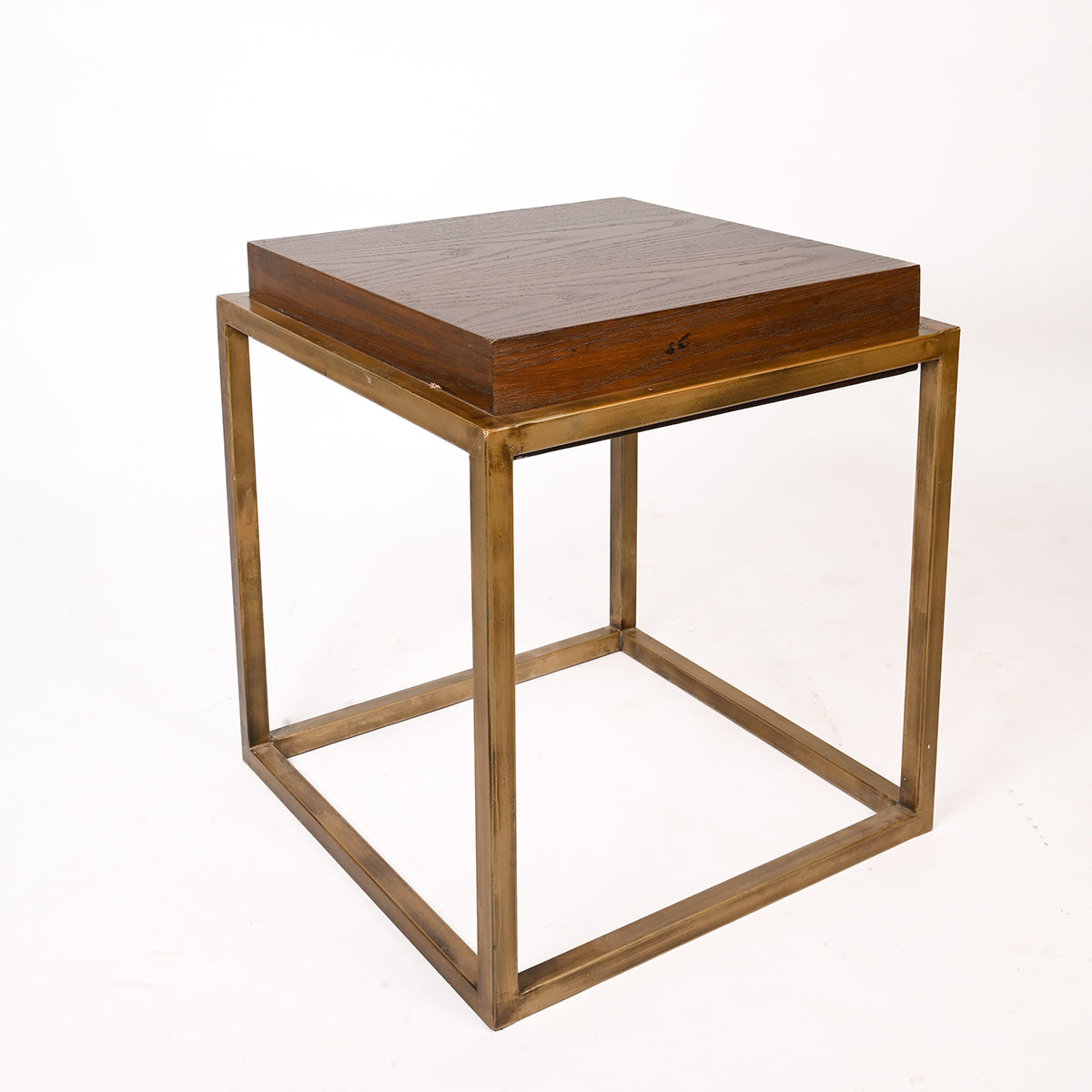 Square Side Table with Wooden Top