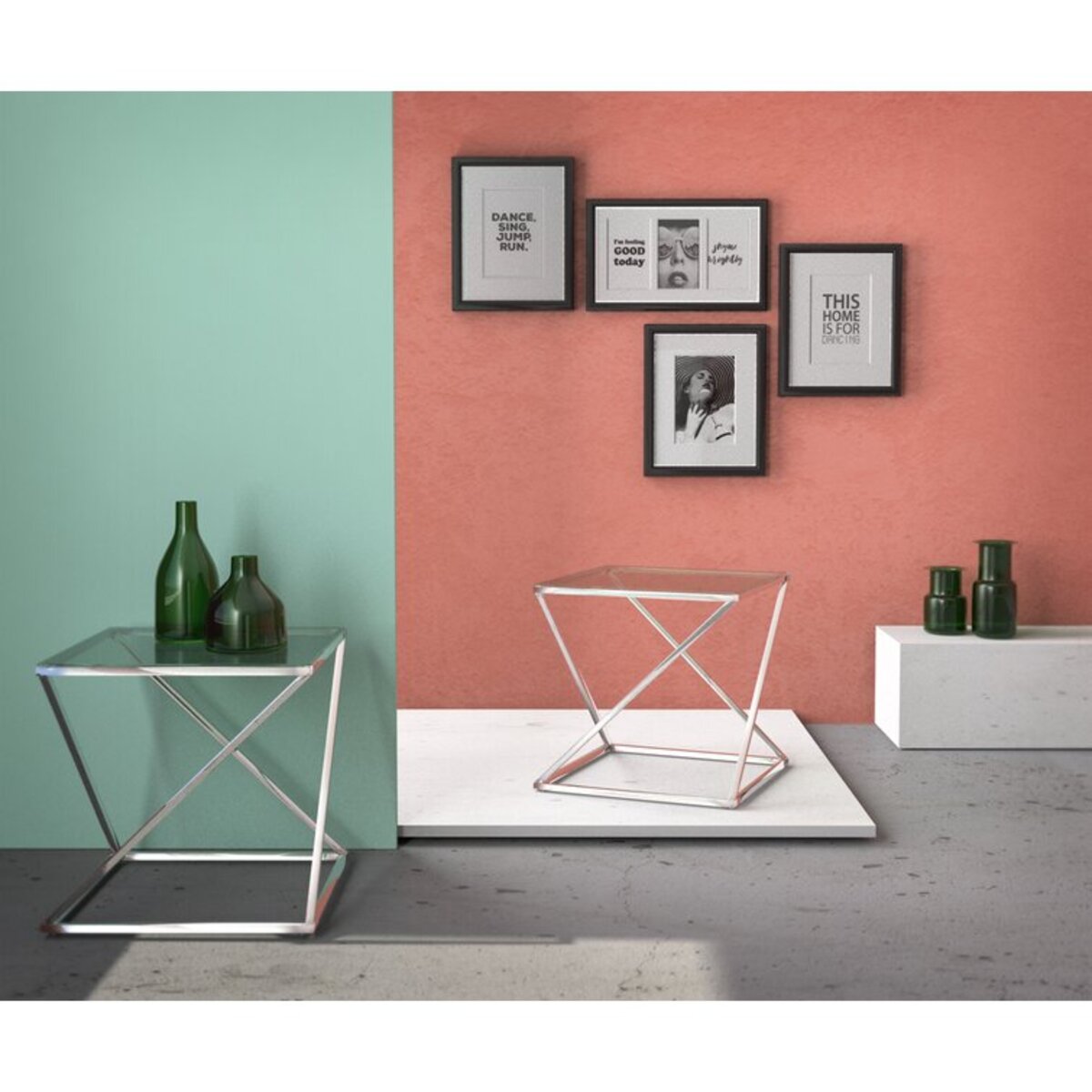 Square Glass Side Table