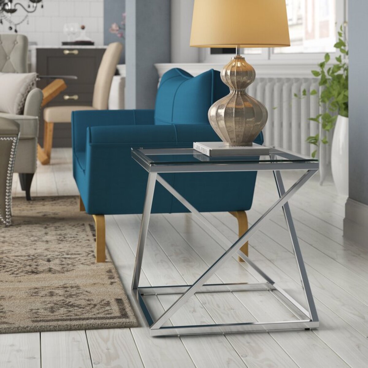 Square Glass Side Table