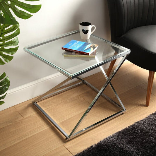 Square Glass Side Table