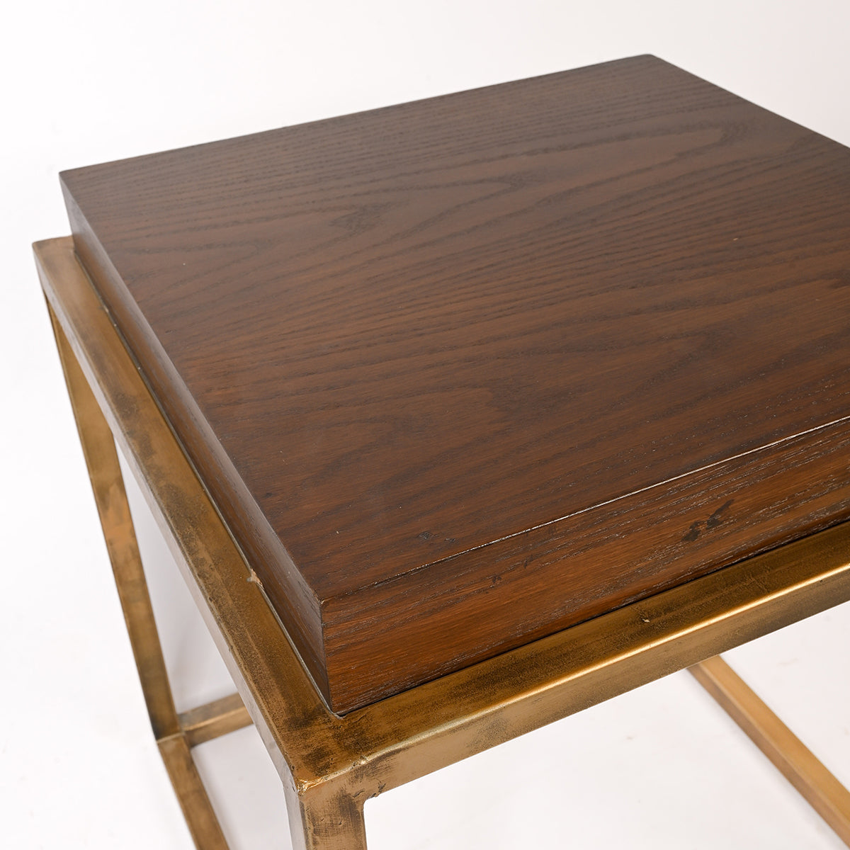Square Side Table with Wooden Top