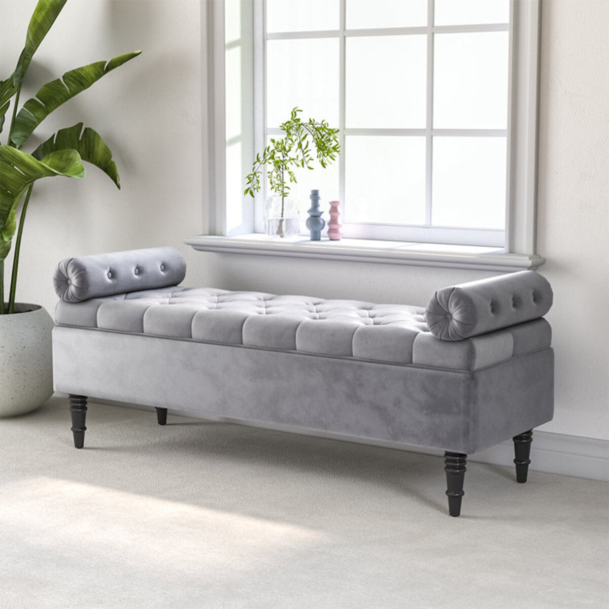 Storage Bench With Luxury Febric Covering