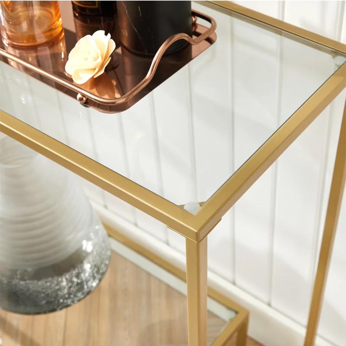 Two-Tiered Glass Console Table