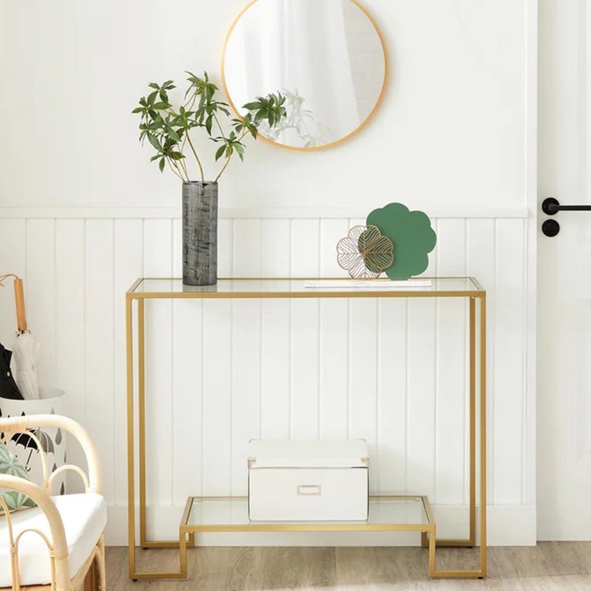 Two-Tiered Glass Console Table