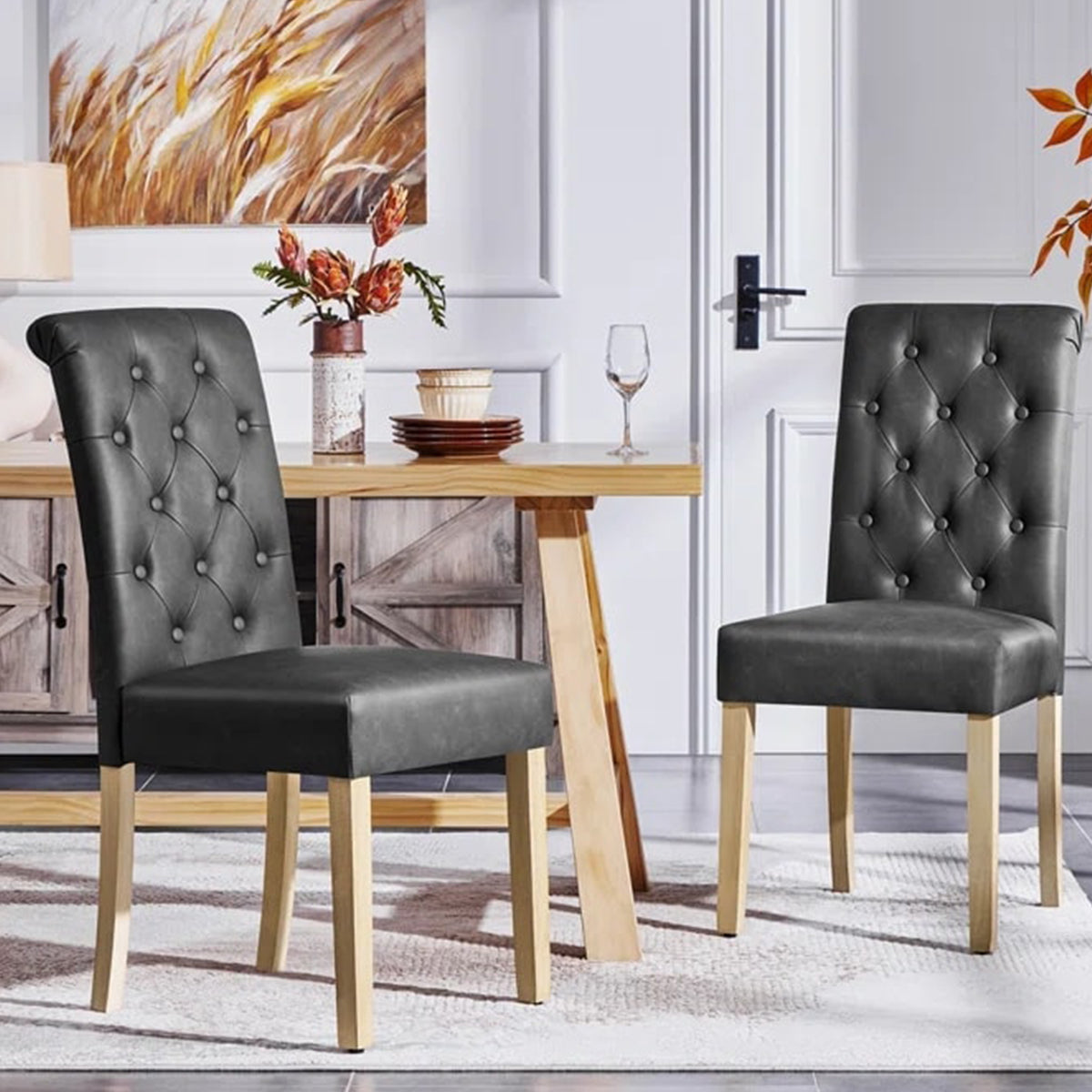 Tufted Upholstered Parsons Chair