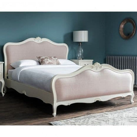 Vanilla Upholstered Velvet Bed