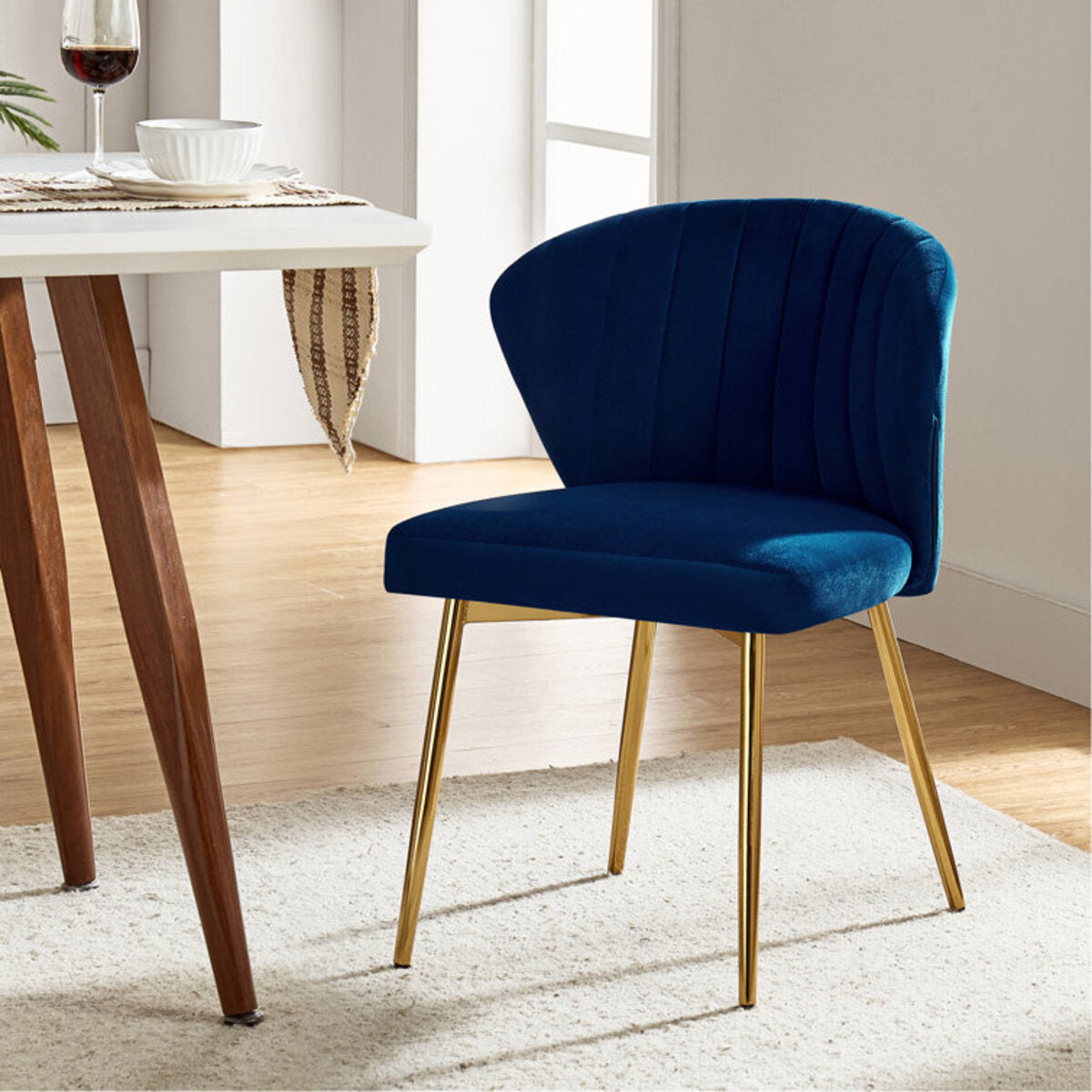 Velvet Tub Chair With Tufted Back