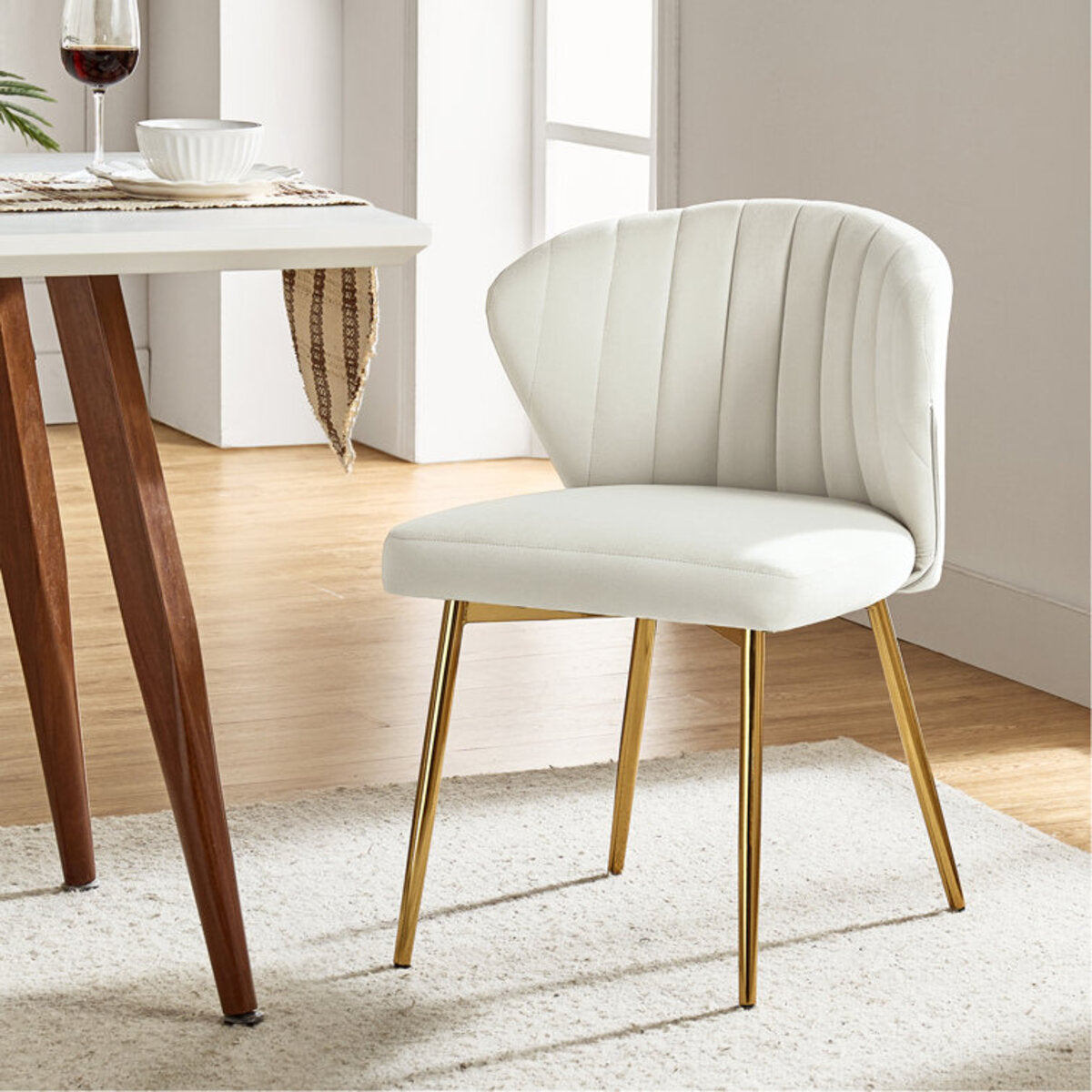 Velvet Tub Chair With Tufted Back