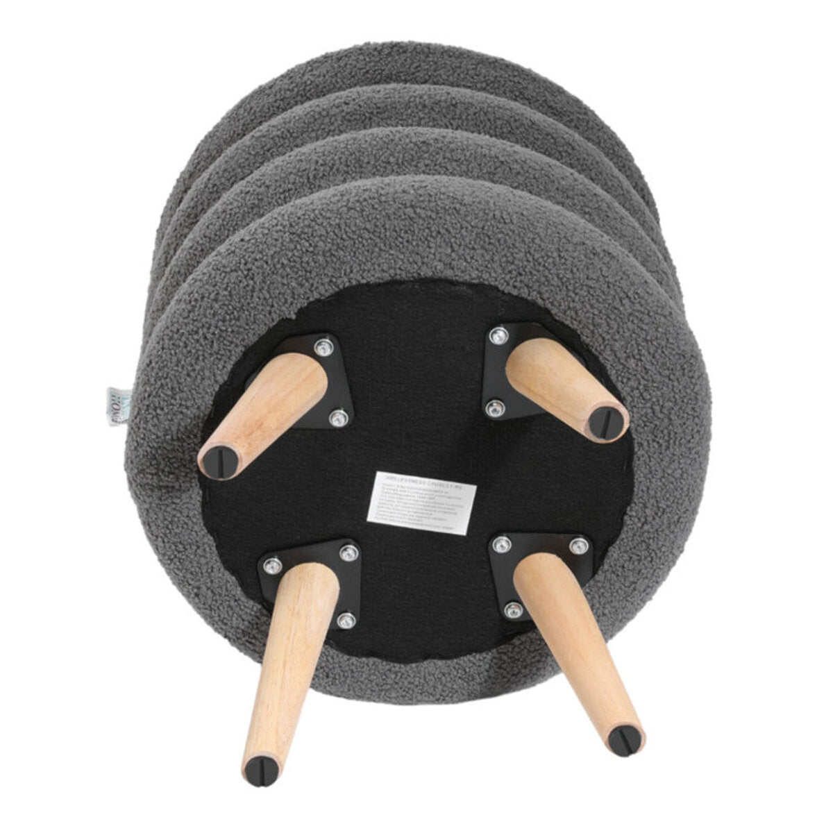 Wheel Style Wood Accent Stool