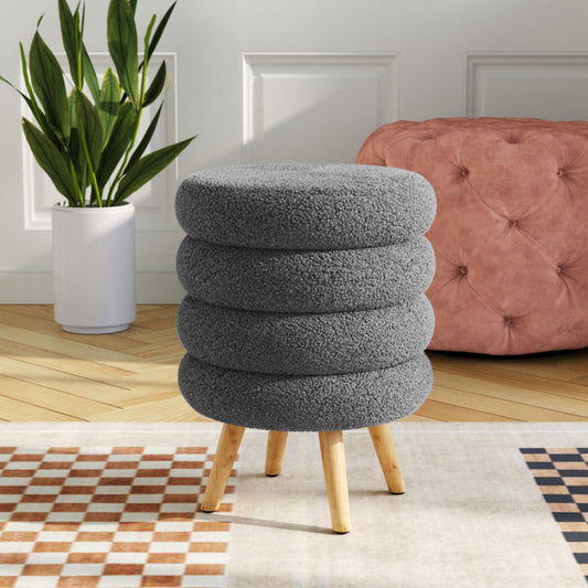 Wheel Style Wood Accent Stool