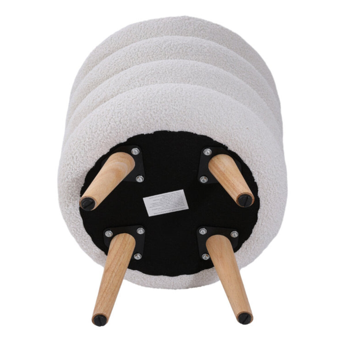 Wheel Style Wood Accent Stool