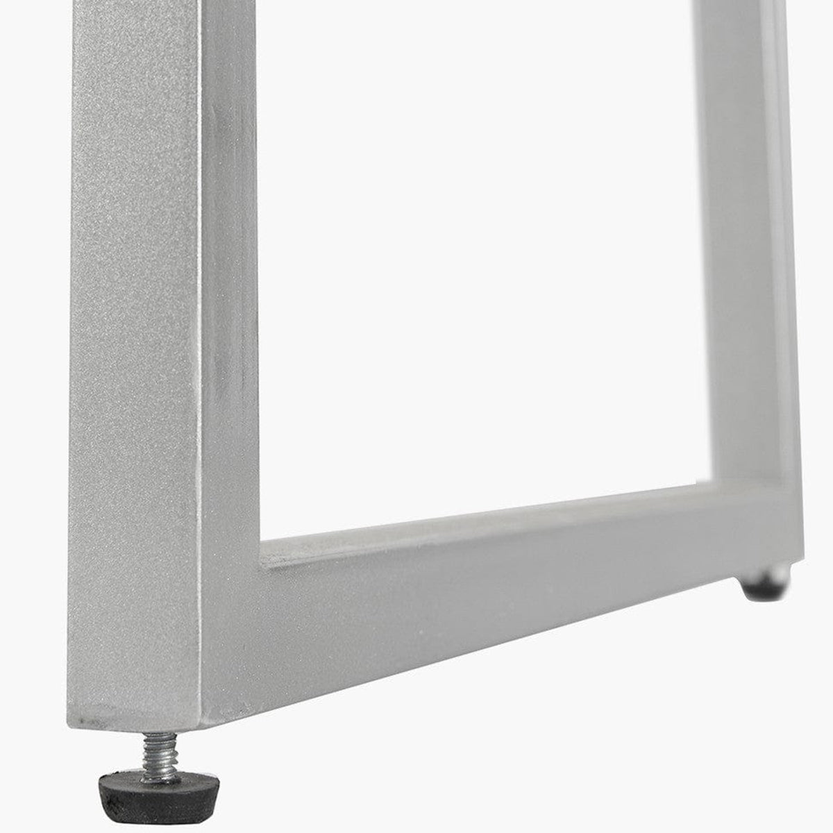 Wood & Silver Metal 2 Drawer Dressing Table