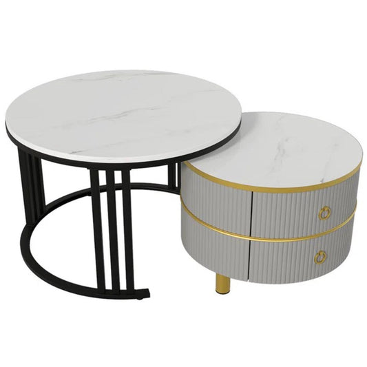 Wooden Coffee Table Set with Storage 
