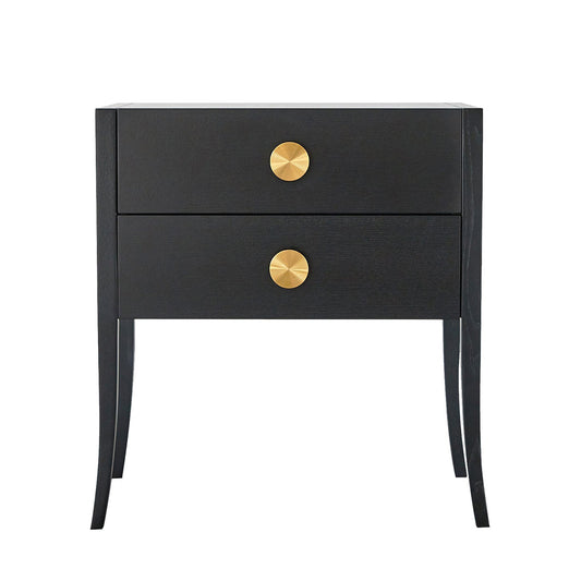 Wooden Bedside Table Gold