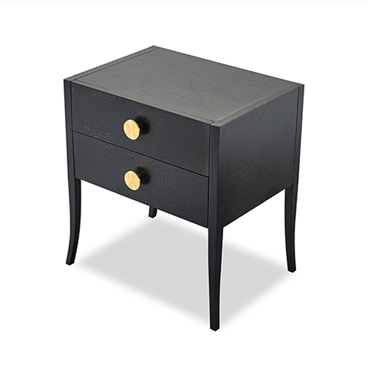 Wooden Bedside Table Gold