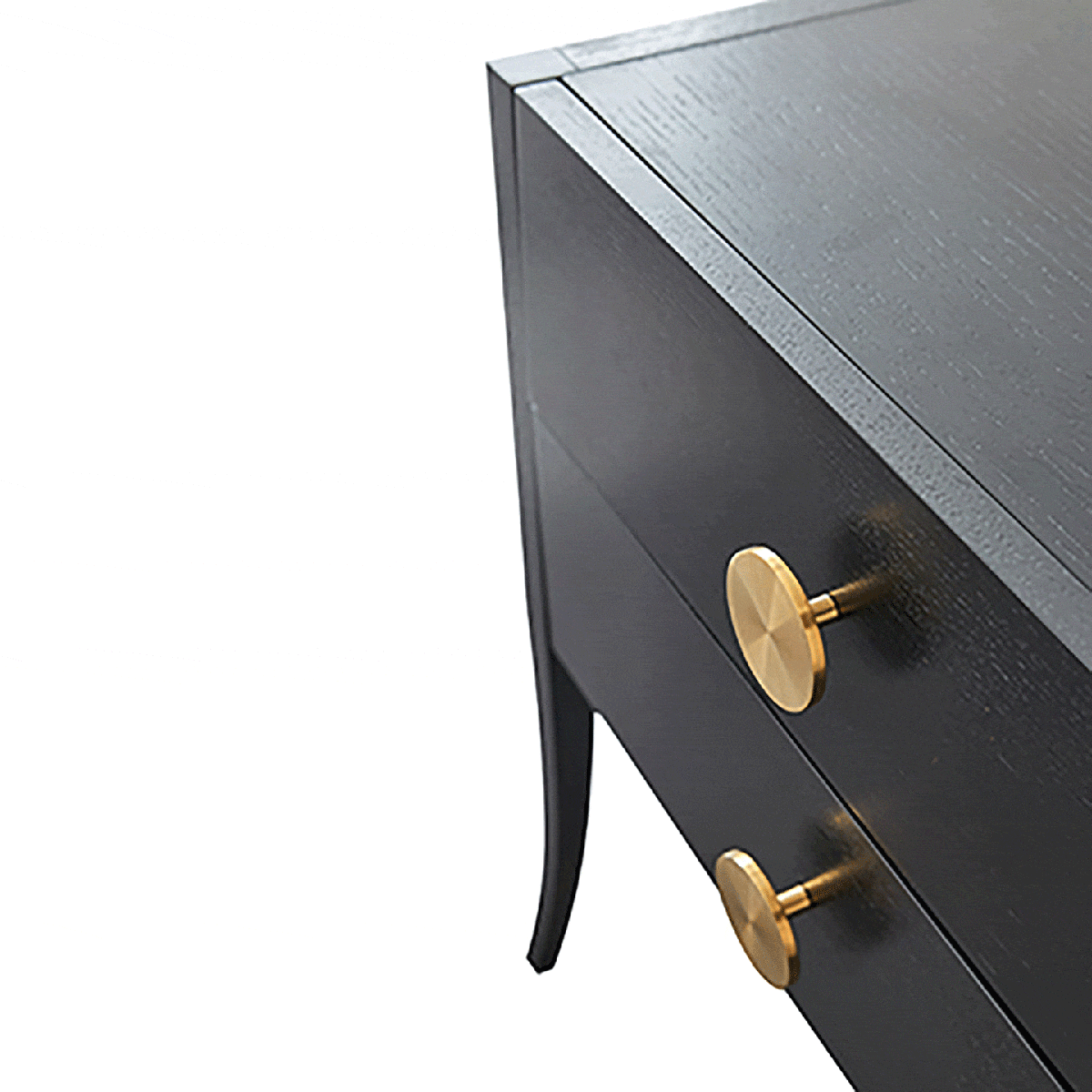Wooden Bedside Table Gold