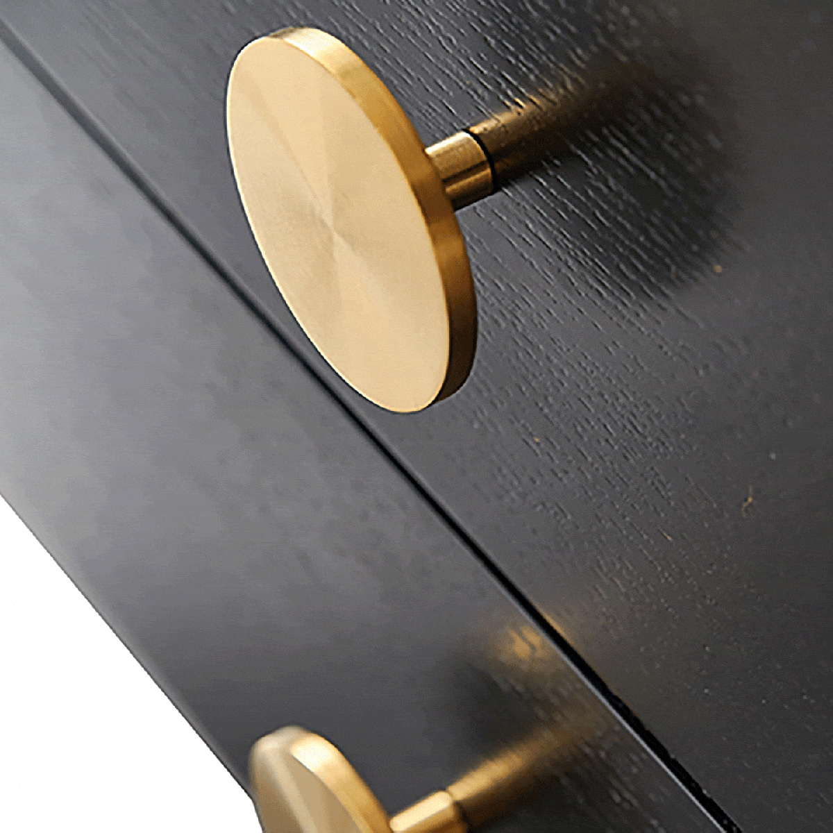 Wooden Bedside Table Gold