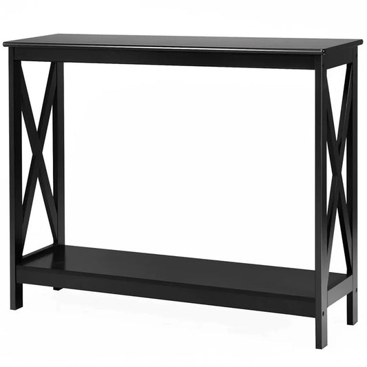 X Console Table with Open Shelves 