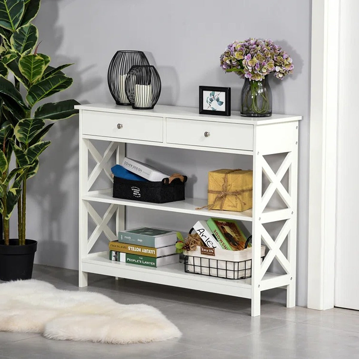 X Design Wooden Console Table
